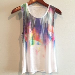 Decree Watercolor Colorful Rainbow Sheer Tank Street